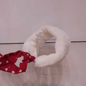 White Faux-Fur Headbands 